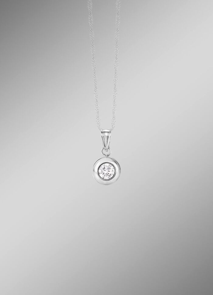 Zeitloser Anh&auml;nger mit synth. Zirkonia 