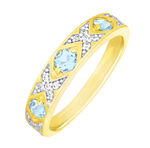 Eleganter Damenring mit Blautopas und Zirkonia