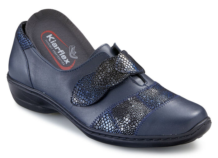 Slipper mit glänzender Prägung DUNKELBLAU