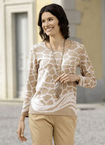 Pullover in Jacquard-Dessin SAND-WEISS