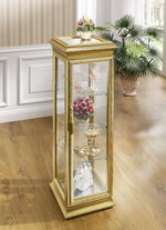 Vitrine aus Glas und massivem Holz GOLD