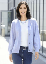 Strickjacke mit flauschig weichem Griff HELLBLAU MELIERT