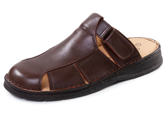 GINO GALANTE, klassische Herren-Clogs, aus Leder KASTANIE