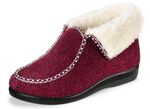 Warme Damen-Hausschuhe, Weite H, mit Wolle BORDEAUX