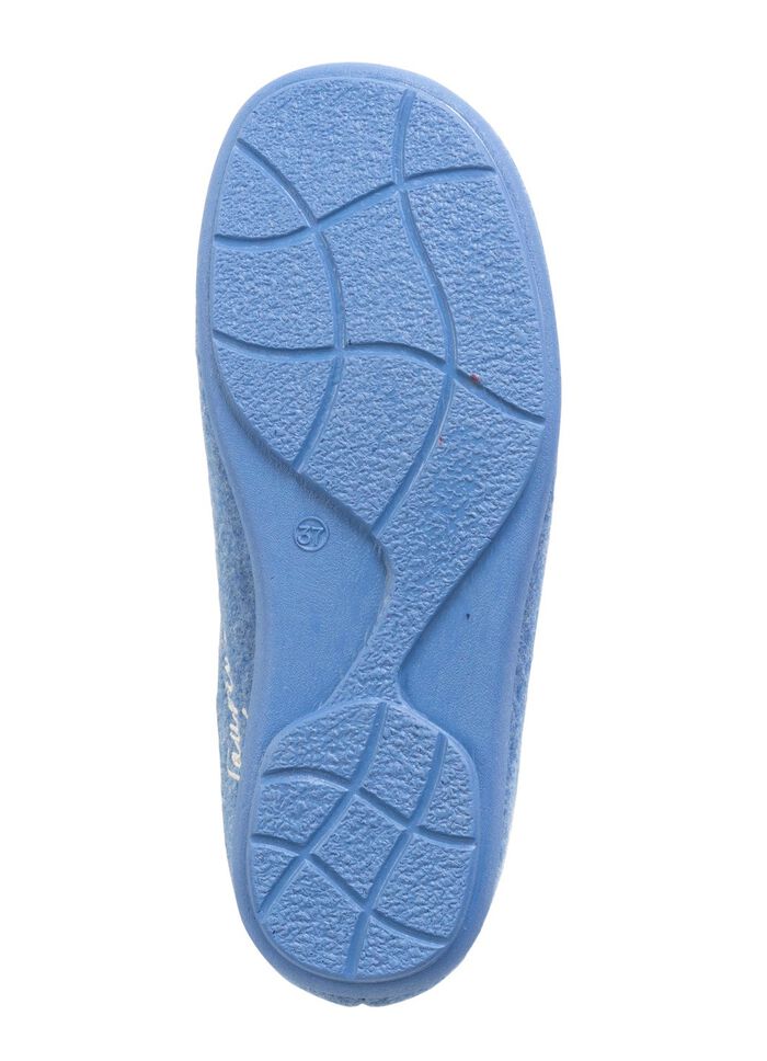 Laurina, klassische Damen-Hausschuhe, mit herausnehmbarem Fu&szlig;bett KORNBLAU