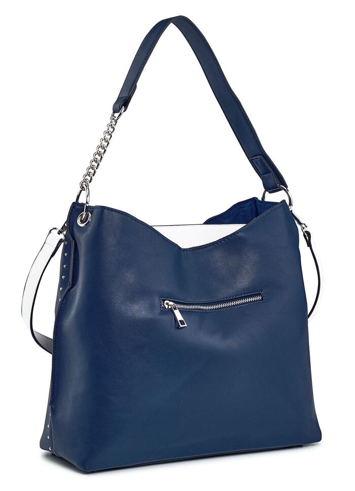 Collezione Alessandro Tasche mit Nietenzier MARINE-WEISS