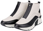 Rieker, stylische Damen-Boots, Weite G, mit Reißverschluss ECRU-SCHWARZ