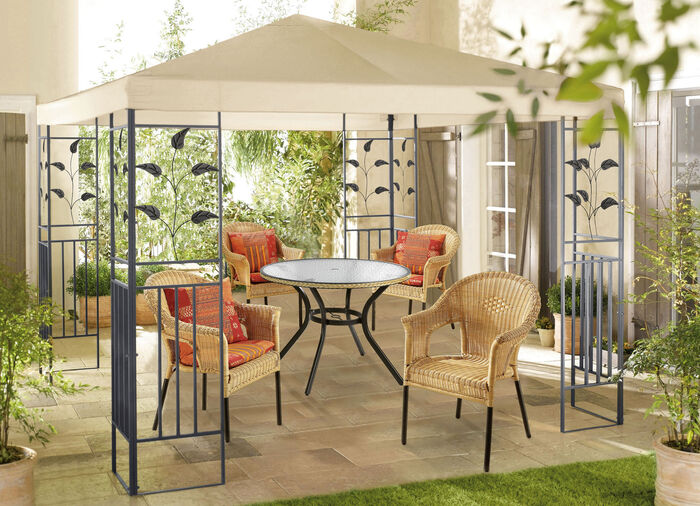 Pavillon Lukas mit pulverbeschichtetem Stahlgestell BEIGE