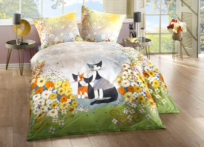 Exklusive Bettw&auml;sche-Garnitur mit Rosina Wachtmeister-Motiv 