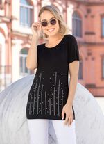 Shirt mit aufwendiger Pl&auml;ttchenzier in 2 Farben 