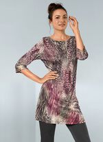 Strick-Tunika mit Tierfelldessin 