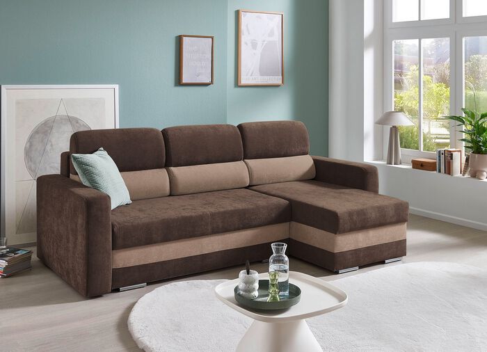 Komfortable Polsterecke mit Bettfunktion 