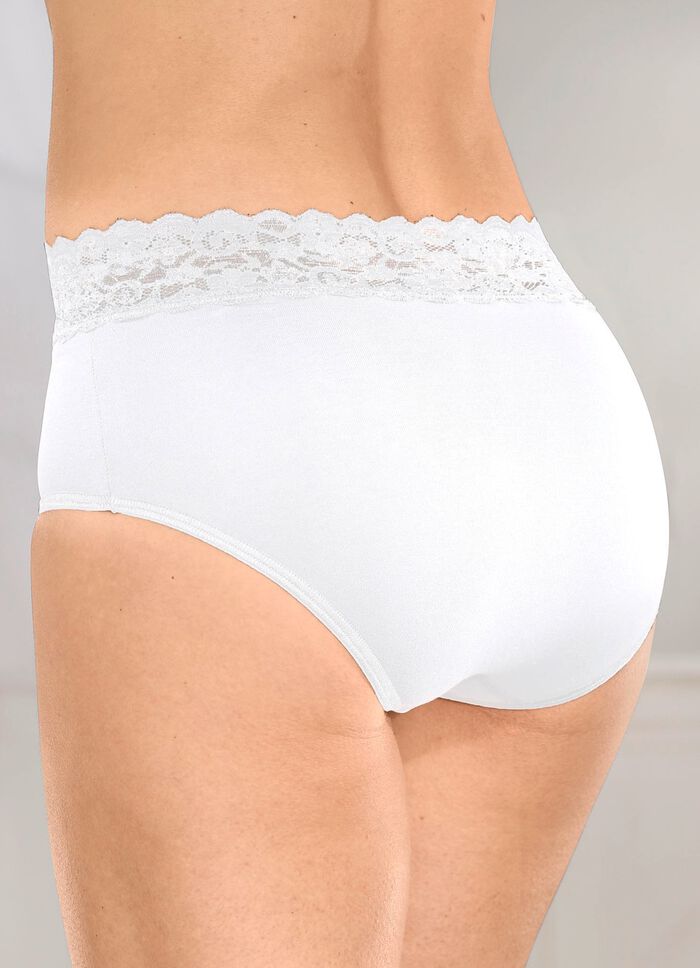 Viererpack Slips mit Elastikspitzenbund 