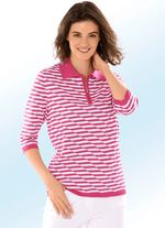 Pullover mit dekorativ versetztem Streifendessin MALVE-WEISS