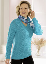 Pullover in Strukturmix TÜRKIS