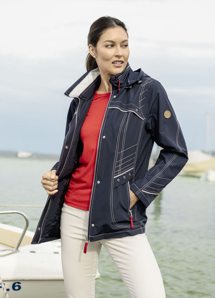 Funktionsjacke mit abnehmbarer Kapuze DUNKELBLAU