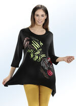 Longshirt mit effektvollem Motiv-Druck 