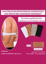 Miss Perfect Wow 2 Go Viererpack BH-Verl&auml;ngerungen 1X WEISS, 1X SEKT, 1X PUDER, 1X SCHWARZ