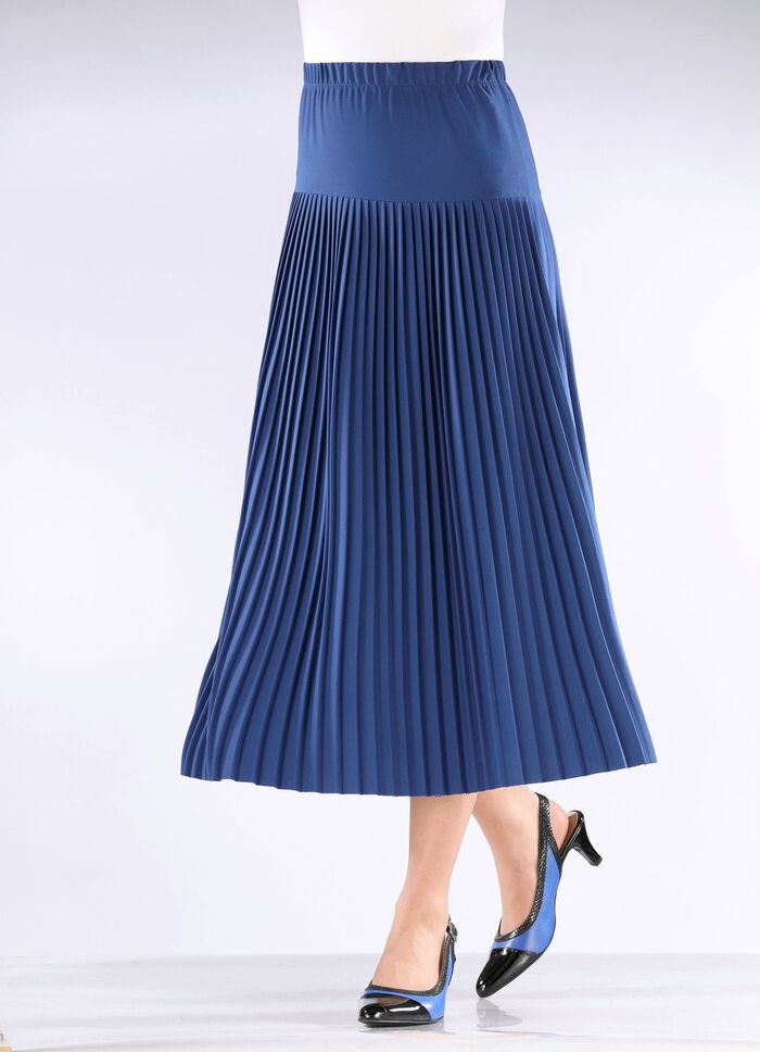 Plissee-Rock mit breiter Passe ROYALBLAU