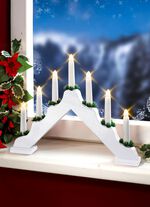 LED-Leuchter aus Holz  WEISS