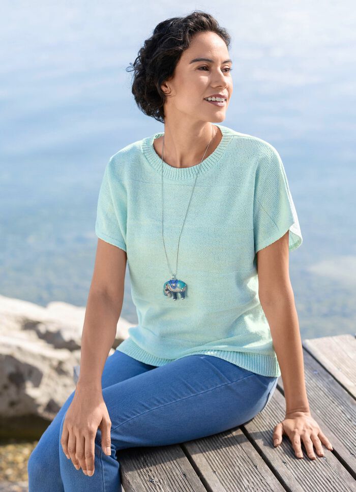 Pullover mit feinem Blockringeldessin 