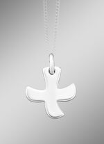 Moderner Taiz&eacute;-Kreuz-Anh&auml;nger aus Silber 