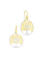 Lebensbaum-Ohrh&auml;nger aus Silber 