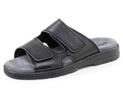 Bequeme Herren-Pantoletten, Weite K, mit Klettverschluss 