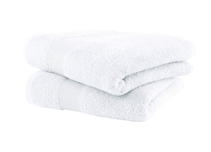 Kuschelige Frottier-Serie mit Bord&uuml;re WEISS