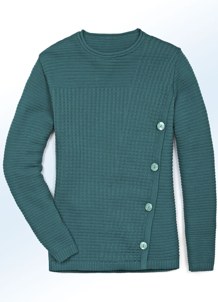 Pullover in Strukturdessin SEEGRÜN