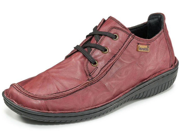 Schnürschuh aus Nappaleder mit Knitter-Struktur BURGUND