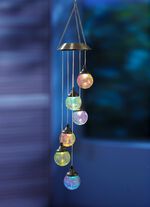 LED-Solar-Windspiel in Bruchglas-Optik 