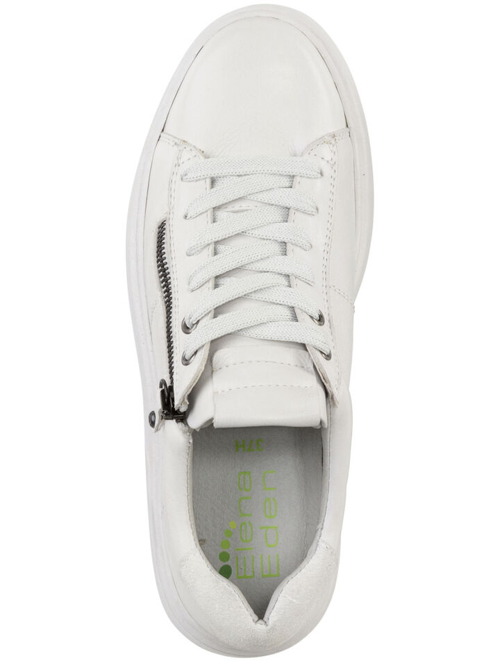 ELENA EDEN Schn&uuml;rschuh  mit Velour-Besatz NATURWEISS