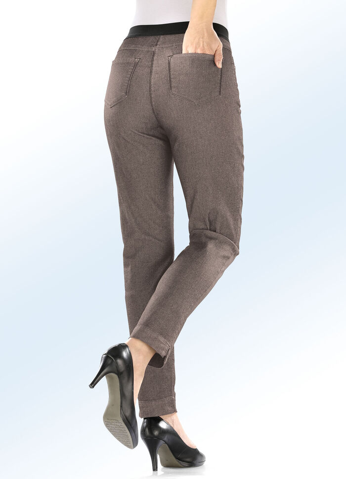 Superbequeme Power-Stretch-Jeans mit spezieller Bundverarbeitung TAUPE
