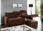 Polsterecke mit Schlaffunktion und Bettkasten BRAUN