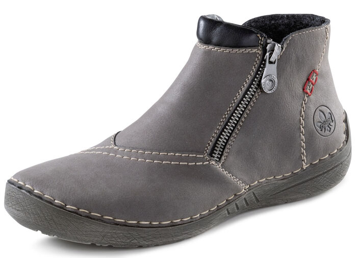 Rieker Bootie aus schattiertem Synthetikmaterial GRAU-SCHWARZ
