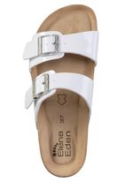 ELENA EDEN Pantolette mit Glitzersteinchen verzierten Schlie&szlig;en WEISS