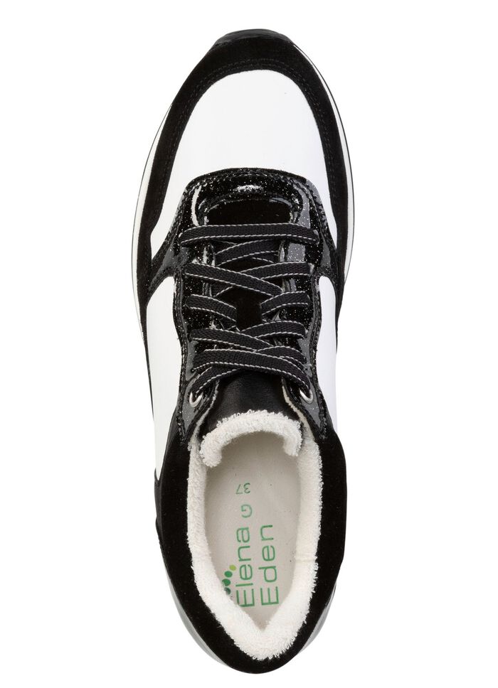ELENA EDEN Sneaker aus Nappa-und Veloursleder SCHWARZ-WEISS