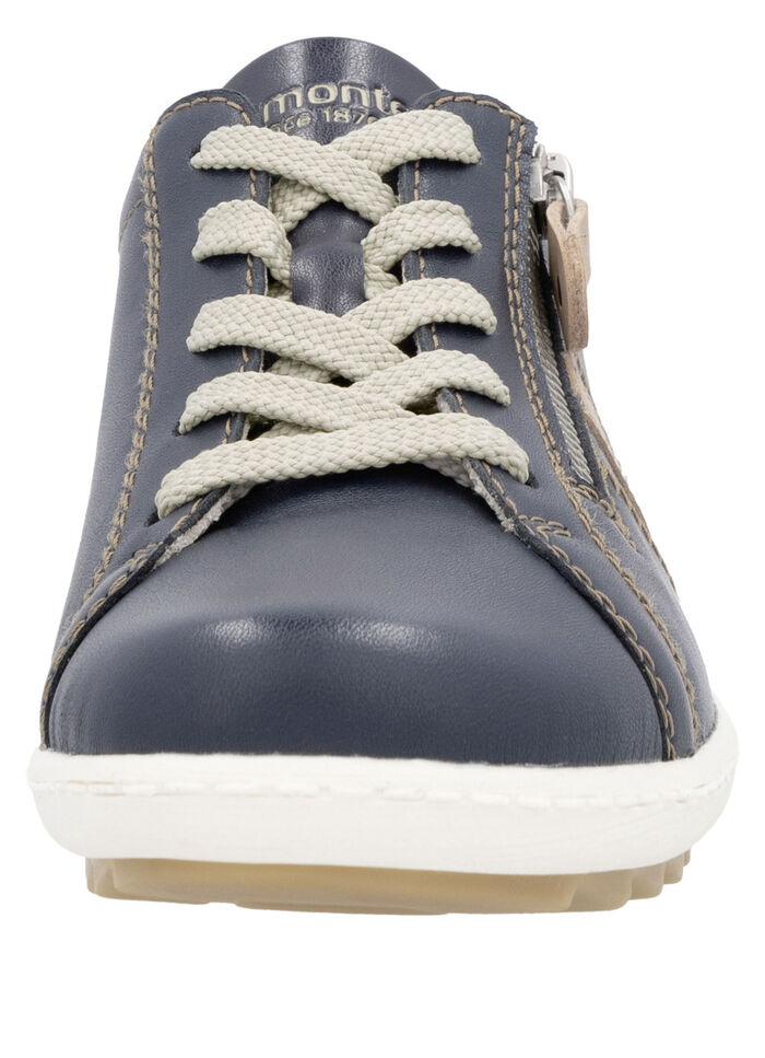 Remonte Schnürschuh aus teilweise geprägtem Nappaleder MARINE-CAMEL