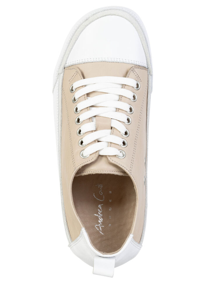 Andrea Conti, leichte Damen-Sneaker, Weite G, mit herausnehmbarem Fußbett BEIGE
