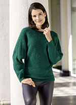 Pullover in Fledermausform SMARAGDGRÜN