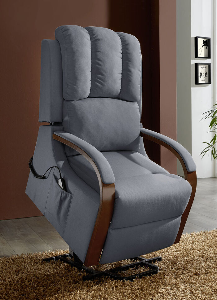 Relax-Sessel mit 2 Motoren und Aufstehhilfe HELLGRAU