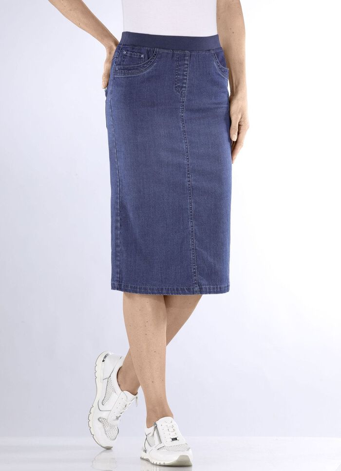 Rock in gerader Schnittf&uuml;hrung JEANSBLAU