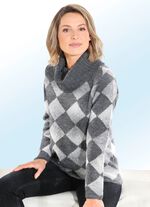 Pullover in zartem Farbverlauf mit Boucl&eacute;garn 