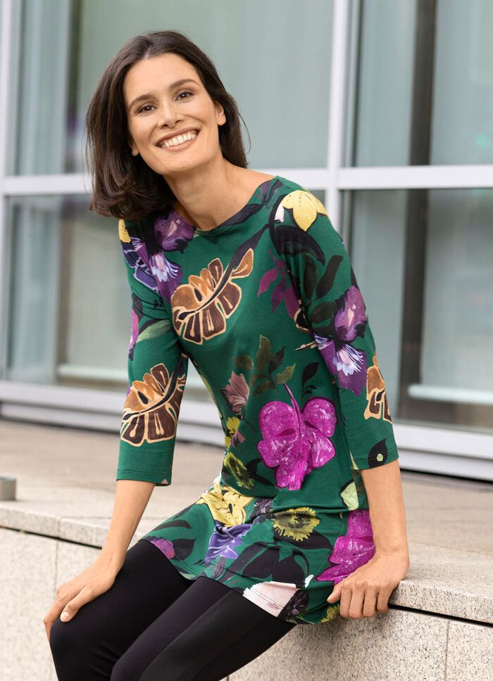 Fantasievolle Tunika mit modisch flachem Ausschnitt 