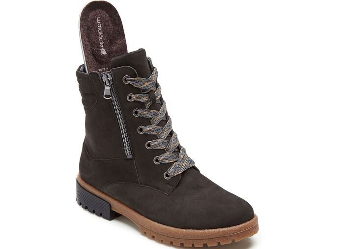 Waldl&auml;ufer Schn&uuml;r-Stiefelette aus bestem Nubukleder SCHWARZ