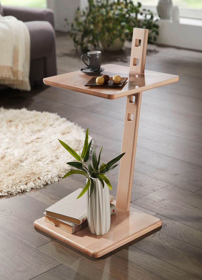 Beistelltisch mit h&ouml;henverstellbarer Tischplatte NATUR