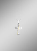 Beliebter Kreuz-Anhänger mit synth. Zirkonia 