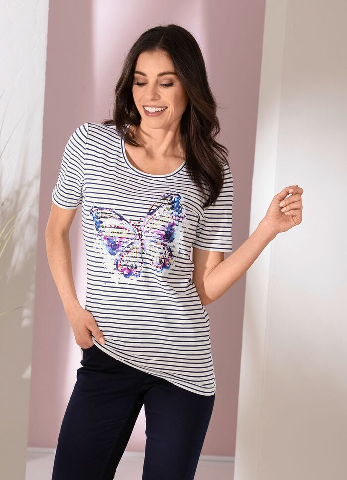 Shirt mit dekorativem Schmetterlingsdruck 