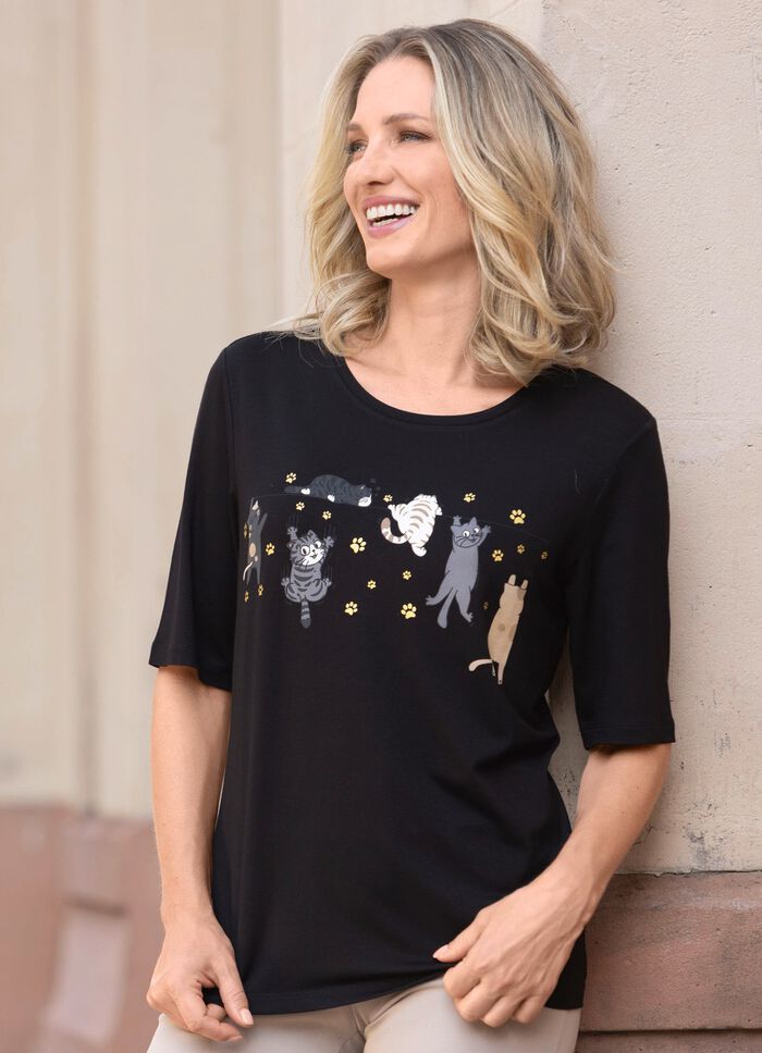 Shirt mit Katzen-Motiv 